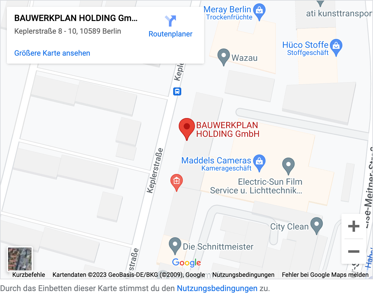 Wie komme ich zur Bauwerkplan Holding