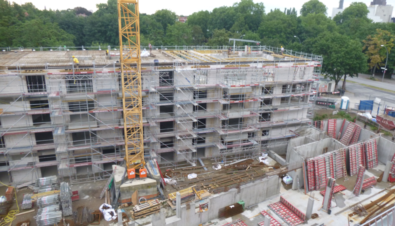 Blick auf die Baustelle - Gebäude Wartinerstraße