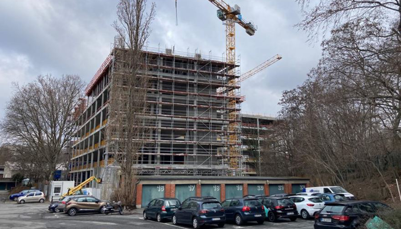 Neubau Bürogebäude mit Tiefgarage Blick auf die Baustelle - Bürogebäude Hallesches Ufer