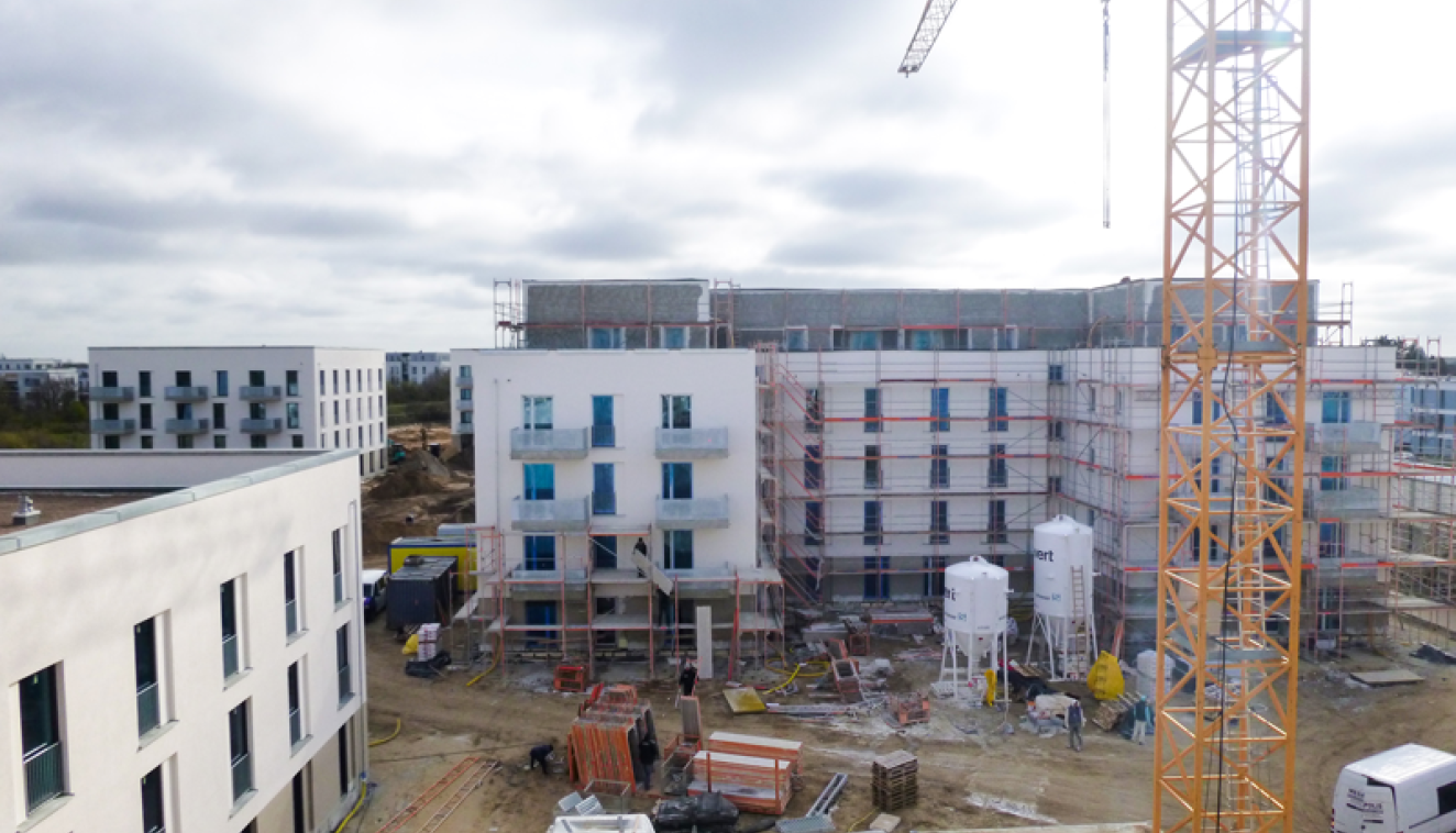 Blick auf die Baustelle - Gartenstadtquartier