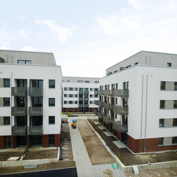 Brandschutzprüfung von 12 Wohngebäuden Blick auf die fertiggestellten Wohngebäude