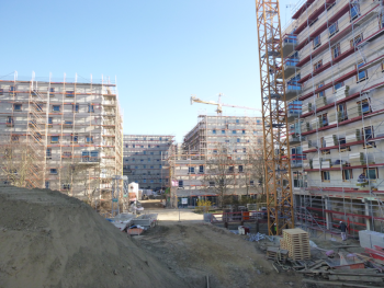 Errichtung von 7 Wohngebäuden Blick auf die Baustelle - Wohngebäude Karl Holtz Straße