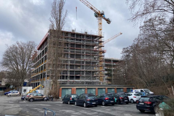 Neubau Bürogebäude mit Tiefgarage Blick auf die Baustelle - Bürogebäude Hallesches Ufer