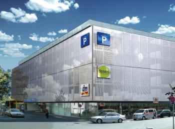Visualisierung der Edelstahlgewebefassade Visualisierung der Edelstahlgewebefassade