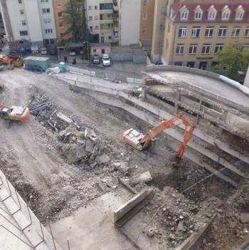 Baugrube für die Erstellung eines Parkhauses  in der Prechtelsgasse, Nürnberg Tragwerksplanung Baugrube SPECHT KALLEJA + PARTNER BERATENDE INGENIEURE BERLIN