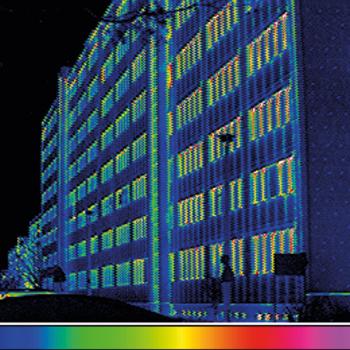 Thermografieaufnahme einer Hauptfassade Thermografieaufnahme einer Hauptfassade