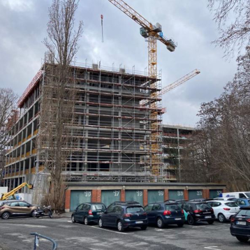 Neubau Bürogebäude mit Tiefgarage Blick auf die Baustelle - Bürogebäude Hallesches Ufer